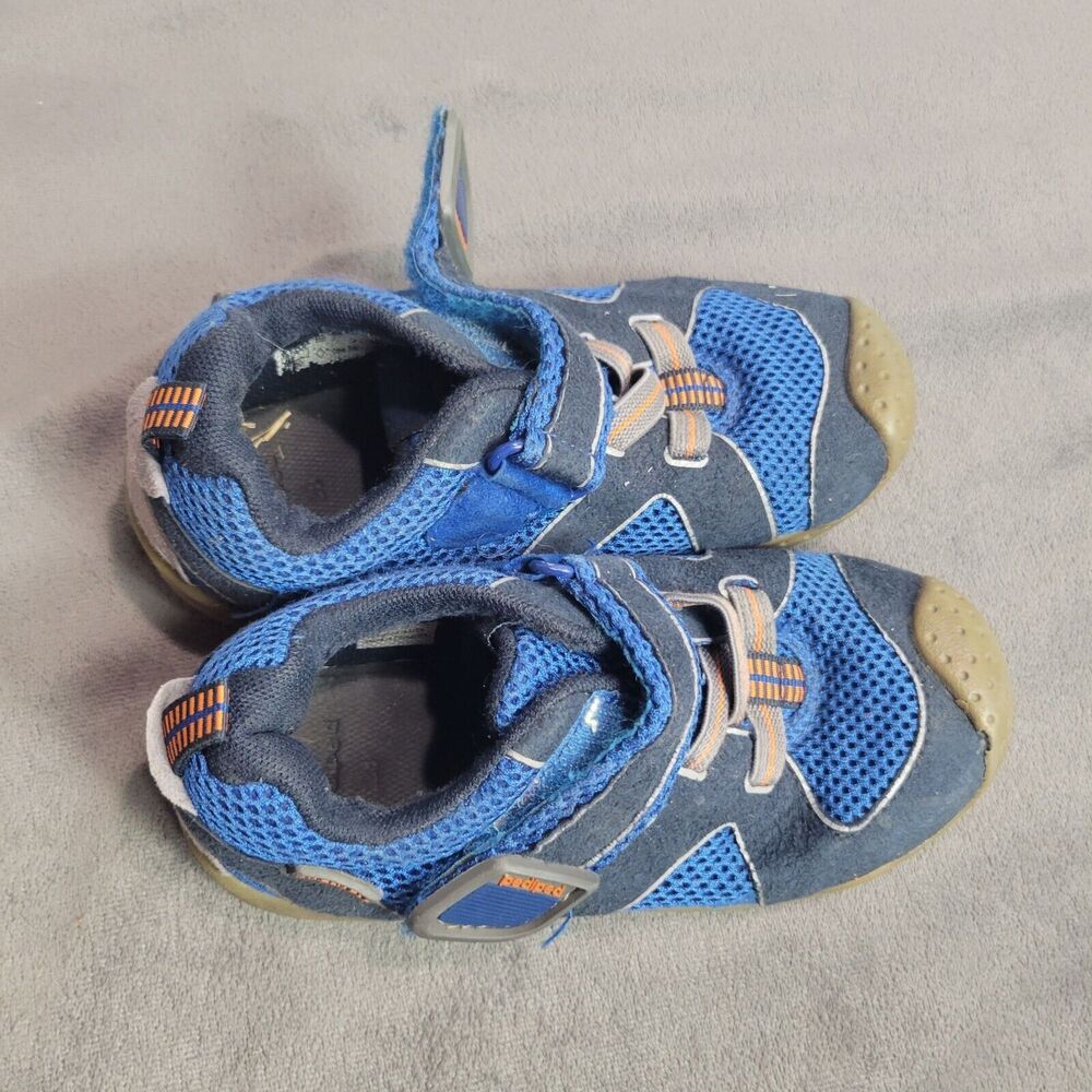 Toddler Pediped Blue Mesh Sneakers With Hook Loop Straps Size 28